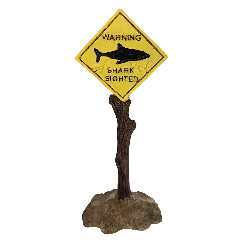 Creativo resina acquario decorazione segnale di avvertimento decorazione acquario squalo teschio artigianato accessori per acquari Decor