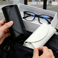 Étui à lunettes de protection élégant et durable en cuir PU léger