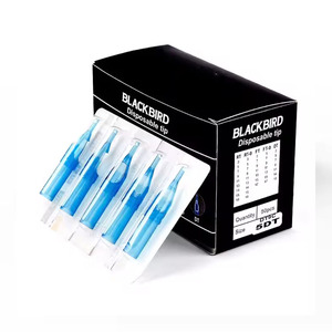 50 embouts de tube de préhension pour aiguilles de tatouage jetables, transparents bleus, stérilisés, en ABS, pour usage PMU - Product Image 5