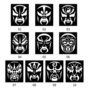 GP Private Logo chino tradicional Beijing <span class=keywords><strong>Opera</strong></span> PVC autoadhesivo pintura plantilla transferencias temporales para impresión de arte corporal DIY - Product Image 3