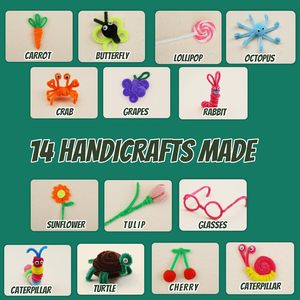 Bâtonnets en chenille DIY, fils pelucheux, nettoyeurs de tuyaux, bâtonnets torsadés pour bouquets de fleurs, jouets éducatifs pour enfants, artisanat créatif fait main - Product Image 2