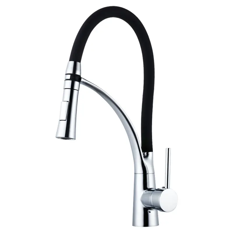 Brass kitchen faucet mixer pull-out kitchen faucet with pull-down sprayer