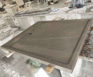 American Standard Modern Bathroom Solid Surface Shower Tray RF Collection Featuring Natural Blue Marble Stone - Product Image 5