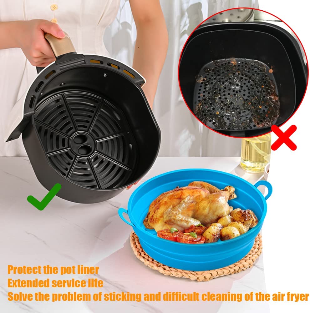 Food Safe Reusable Air Fryer Silicone Pot Folding Air Fryer Silicone P –