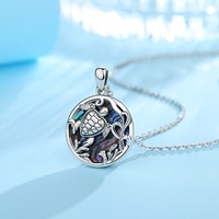 Pendentif en argent 925 pour femme, collier en coquille d'abalone naturelle de perle, tortue de mer