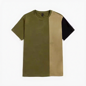 Men's Short Sleeve O-Neck Regular Fit Casual Knitted Solid Design Canvas 100% Cotton Anti-Shrink <b>T</b>-<b>Shirt</b> <b>Green</b> Beige Black - Product Image 1
