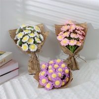 Bouquet de fleurs au crochet mignon fait à la main fleur de marguerite tricotée pour cadeau de femme de fête des mères