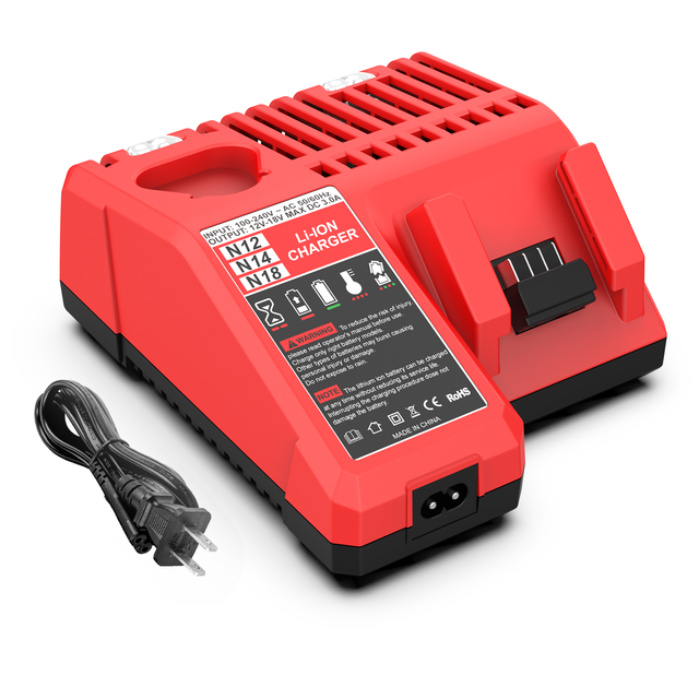 High-Speed N-12 N+18 Charger for Mil 12V 18V Batteries - Compatible with Hedge Trimmers