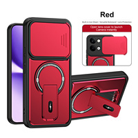 Coque de téléphone magnétique tendance 5 couleurs, support réglable horizontal/vertical avec cache-objectif coulissant pour Redmi A7/Note 15/Note 15 Pro/15C