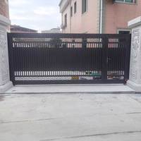 Puerta Corredera Automática de Lujo Estilo Francés para Villa, Puerta de Seguridad Eléctrica para Patio Exterior y Entrada de Vehículos con Control Remoto para Hotel o Centro Comercial