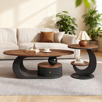 Table basse de style antique française, deux ensembles, table basse de salon compacte d'inspiration luxueuse