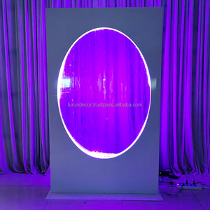 FURUN boda cascada RGB luz elíptica Fondo bienvenida Logo evento decoración boda arco fondo - Product Image 4