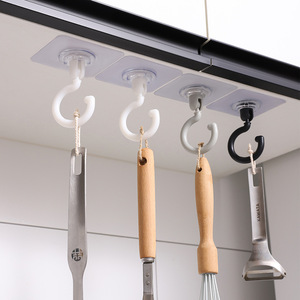 Adhesive Ceiling Hooks Round Self-Adhesive Strong Hold For Roof Wall Ceiling Storage Hook Type PP Material - Product Image 2