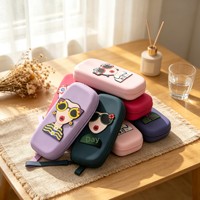 Sac de rangement pour lunettes de soleil pour femmes, modèle n° 3 étuis à lunettes portables en silicone résistant aux chocs avec boucle de suspension et fermeture éclair