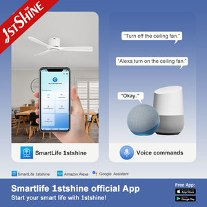 1stshine Quạt trần tuôn ra gắn BLDC động cơ năng lượng thấp tiết kiệm không gian Trắng Quạt trần không có ánh sáng - Product Image 6