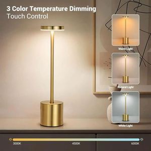 Classic Modern Table Lamp <b>USB</b> <b>Rechargeable</b> Battery Night <b>Light</b> Stepless Dimming Touch Control Simple Design Cordless Bedside - Product Image 6