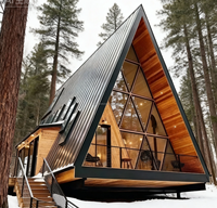 Maison modulaire à construction rapide, structure en acier préfabriquée, petite maison en bois pour complexe hôtelier