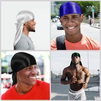 Durags en satin de soie personnalisés en gros, respirants, style hip-hop, pour adultes, avec longue queue, pour les activités de plein air