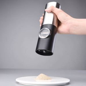 <b>Battery</b> Powered Adjustable Electric Pepper Mill Coarseness Stainless Steel Salt and Pepper Grinder with LED Light - Product Image 3
