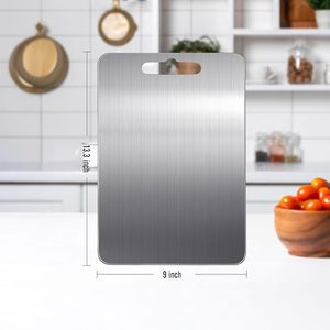100% <span class=keywords><strong>planche</strong></span> à découper en titane planches à découper avec poignée <span class=keywords><strong>planche</strong></span> de charcuterie réversible pour la maison comptoir extérieur - Product Image 2