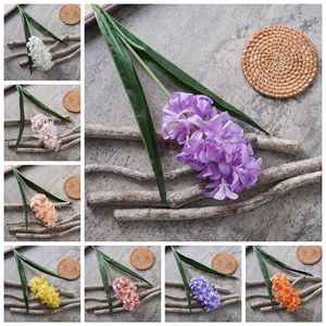 Hyacinthes artificielles CallaFloral, branche unique, blanc, jaune, orange, violet, décoration intérieure, bouquet, fleurs de mariage - Product Image 3