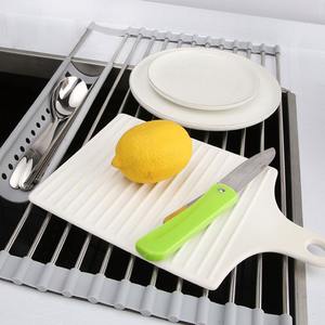 <span class=keywords><strong>Escurridor</strong></span> de platos enrollable <span class=keywords><strong>multiusos</strong></span> sobre el fregadero, <span class=keywords><strong>escurridor</strong></span> de platos de cocina <span class=keywords><strong>plegable</strong></span>, <span class=keywords><strong>escurridor</strong></span> enrollable de acero inoxidable - Product Image 4