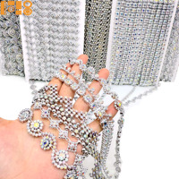 Nouveauté 2026 : Garnitures en plastique acrylique argenté, à coudre, pour vêtements de danse, chaînes de strass, dentelle, accessoires de rideaux, en stock