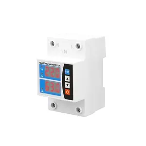 63A 80A 100A Factory Price Din Rail Adjustable Digital Dual Display Over And Under Voltage Protector For Household