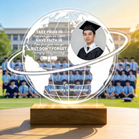 Cadeau de remise de diplôme : Trophée lumineux en acrylique personnalisé, cadre photo commémoratif pour enseignants et étudiants, ornements gravés par technique UV