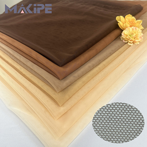 Trọng lượng nhẹ 23gsm Sheer da tone vải tuyn nylon lưới vải Fro Wedding Dress & thêu - Product Image 1