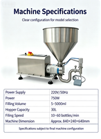 Machine de remplissage semi-automatique à tête unique de 100-1000 ml avec pompe à rotor pour boissons, jus, lait, huile, cosmétiques