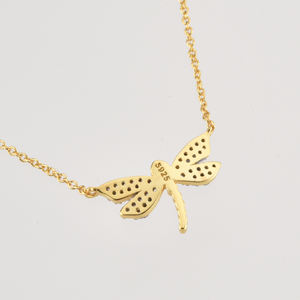 قلادة من الفواماي الفضية بالزركون والحشرات الماسية للنحل وقلادة على شكل حرف الشم - Product Image 6