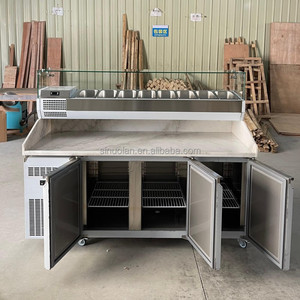 <span class=keywords><strong>Table</strong></span> de préparation réfrigérée double température professionnelle la plus vendue pour sandwichs, pizzas et salades - Product Image 4