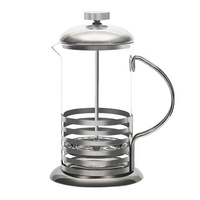 Ensemble de cafetière et théière en verre et métal de luxe moderne de haute qualité