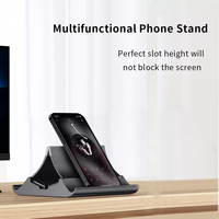 Support vertical 2-en-1 pour ordinateur portable avec verrouillage par gravité, support pliable pour tablette, support PC réglable, organisateur de bureau