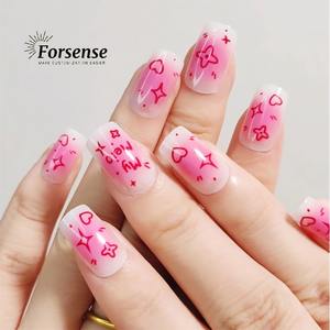 Long carré mignon vente en gros-press-on-nails fournitures dessin animé conception <span class=keywords><strong>kawaii</strong></span> mélodie <span class=keywords><strong>faux</strong></span> ongles conseils ongles artificiels roses pour les filles - Product Image 2