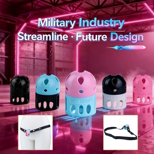 FRRK-338A Jaula de Castidad Masculina de Resina Ligera con Diseño de Planeta, Anillo de Bloqueo Invisible de 9 Tamaños, Equipo de Bondage para Pene Colorido para Hombres - Product Image 1