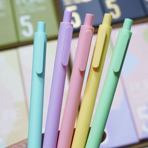 Stylo bille en plastique couleur macaron, stylo neutre multicolore avec mécanisme à pression et ensemble de stylos gel au design élégant, vente en gros - Product Image 4