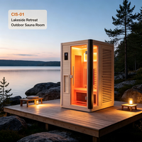 Sauna infrarouge électrique à commande numérique, design moderne, à vapeur sèche, en bois, pour intérieur, avec panneau de commande informatisé