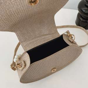 Sac à main personnalisé en cuir PU brodé de perles, forme coquillage pour fille, avec fermeture à rabat, sac à bandoulière - Product Image 6