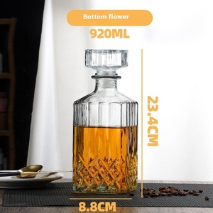 Sang Trọng Vuông Glass Wine Bottle 30Ml/500Ml Rỗng Rượu Whiskey Trái Cây Rượu Vang Container Nút Chai Con Dấu Màn Hình In Ấn - Product Image 5