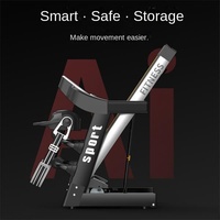 Cinta de correr eléctrica silenciosa de acero para gimnasio en casa, multifuncional, plegable, equipo de fitness completo, con pantalla LED de alta definición, para exportación