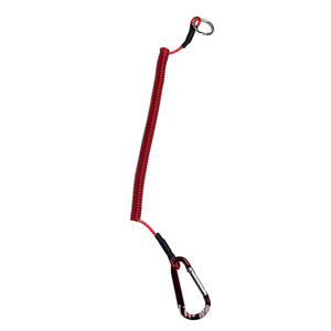 Ztc013 เชือกนิรภัยสำหรับตกปลา 1 เมตร สายสปริงพลาสติกพร้อมคาราบิเนอร์ ความแข็งแรงสูง ป้องกันการตก สำหรับคีมตกปลา อุปกรณ์จับปลา - Product Image 1