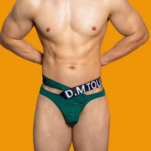 DM 브랜드 극세사 남성 속옷 섹시한 저층 T 백 끈팬티와 게이 소년을위한 g 끈