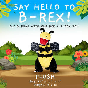 Animales de Peluche Suaves y Abrazables de Alta Calidad, Personalizables, Combinación de Abeja y Tiranosaurio, Regalos Únicos y Lindos para Niños, Niñas y Amigos - Product Image 3