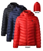 Topgear extérieur matelassé veste chauffante avec sweat à capuche pour hommes vente chaude couleur unie veste d'hiver 100% Polyester Polyester tissu