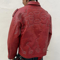 Blouson en similicuir pour homme, zippé, col montant, style motard streetwear, avec surpiqûres contrastées, manteau décontracté, vente en gros, personnalisable
