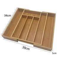 Boîte de rangement extensible en bambou pour tiroir, organisateur de couverts moderne et simple, compartiments pour couteaux de cuisine à domicile