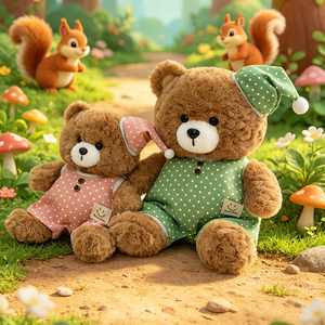 Orsacchiotto di Peluche Personalizzato all'Ingrosso, Cuscino Morbido per <span class=keywords><strong>Buonanotte</strong></span> <span class=keywords><strong>e</strong></span> Regalo di Compleanno, Basso MOQ - Product Image 1