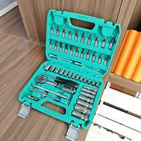 Juego de Herramientas de Reparación de Automóviles de Alta Calidad de 53 Piezas, Llave de Trinquete de 1/4, Porta-Puntas CRV de 1/4, Puntas S2